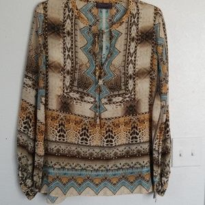 NWOT Hale Bob animal print blouse